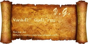 Vankó György névjegykártya